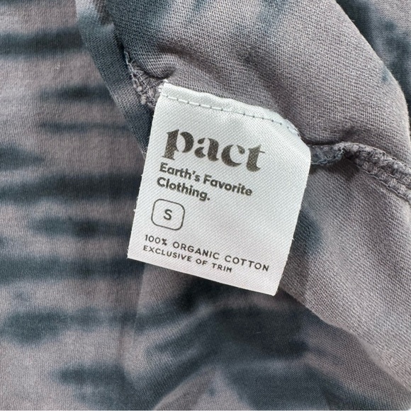 Pact Organic V Neck Long Sleeve Shirt Black Grey Tie Dye - Picture 3 of 6